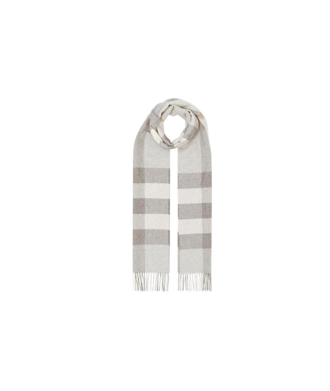 BURBERRY Серый кашемировый шарф, фото 2
