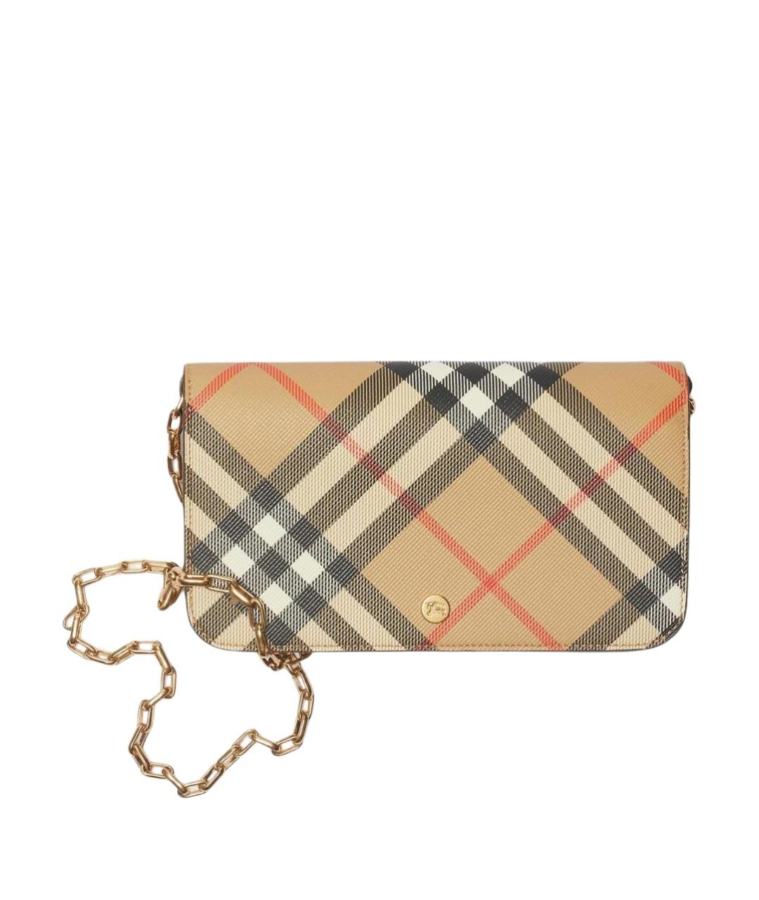BURBERRY Бежевый полиуретановый кошелек, фото 1
