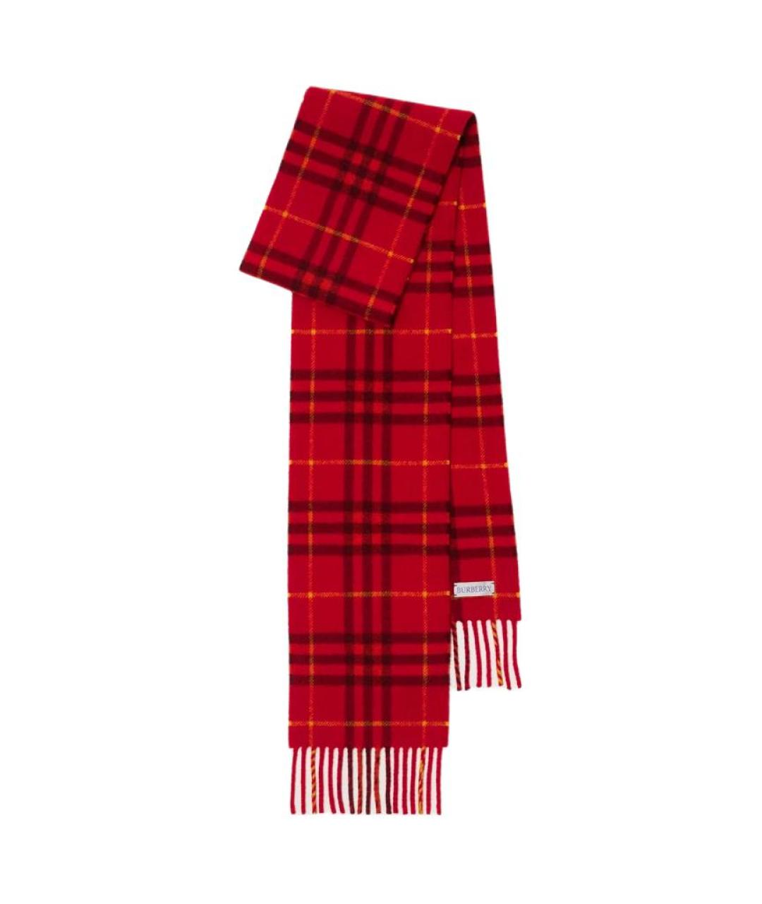 BURBERRY Красный кашемировый шарф, фото 1