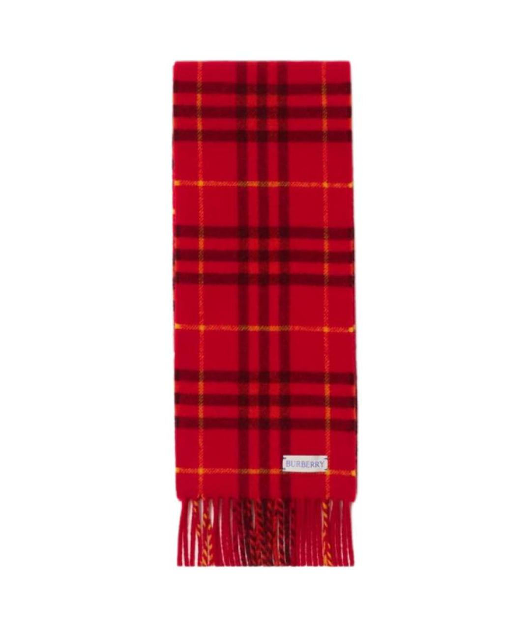 BURBERRY Красный кашемировый шарф, фото 2