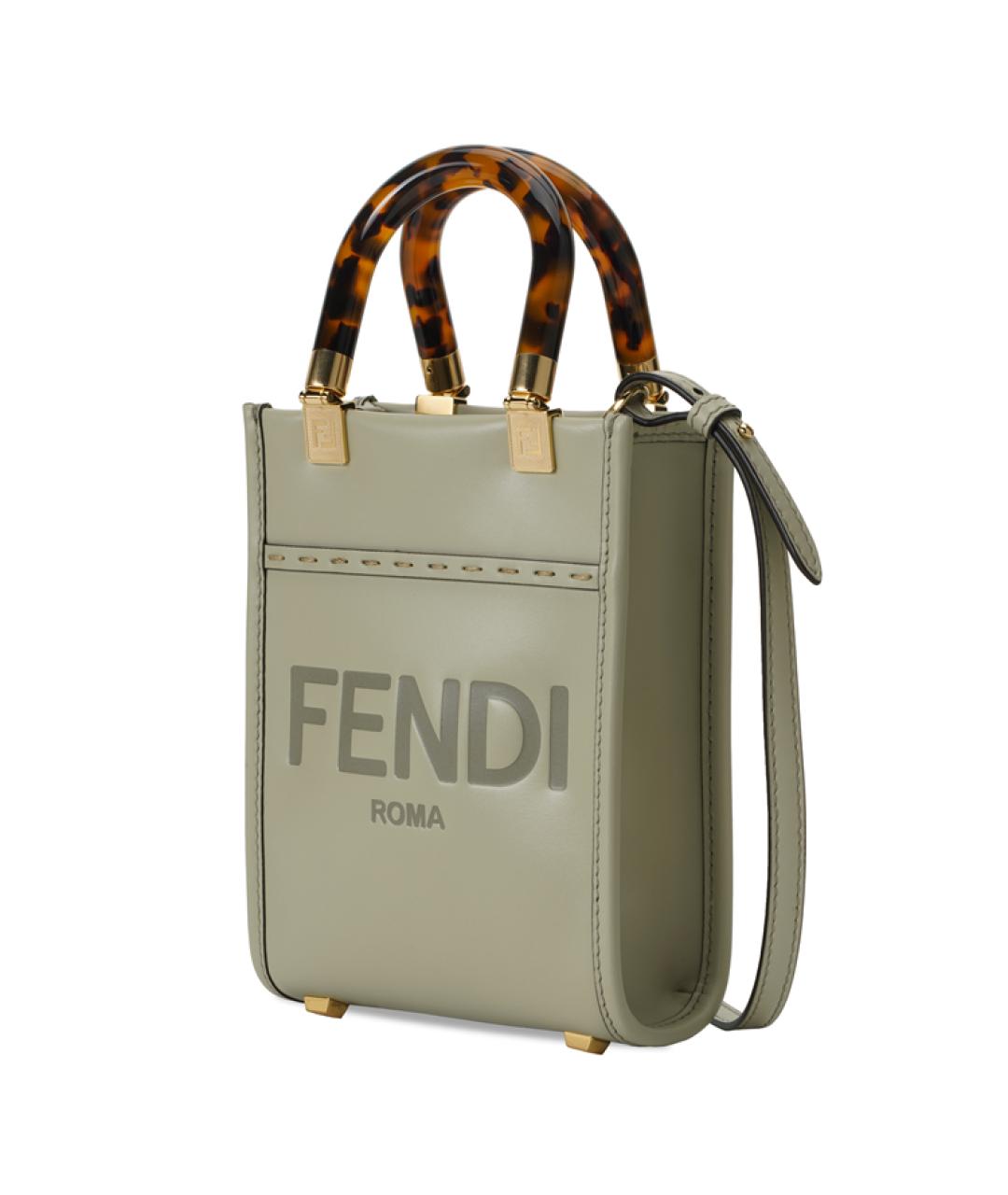 FENDI Зеленая кожаная сумка через плечо, фото 2