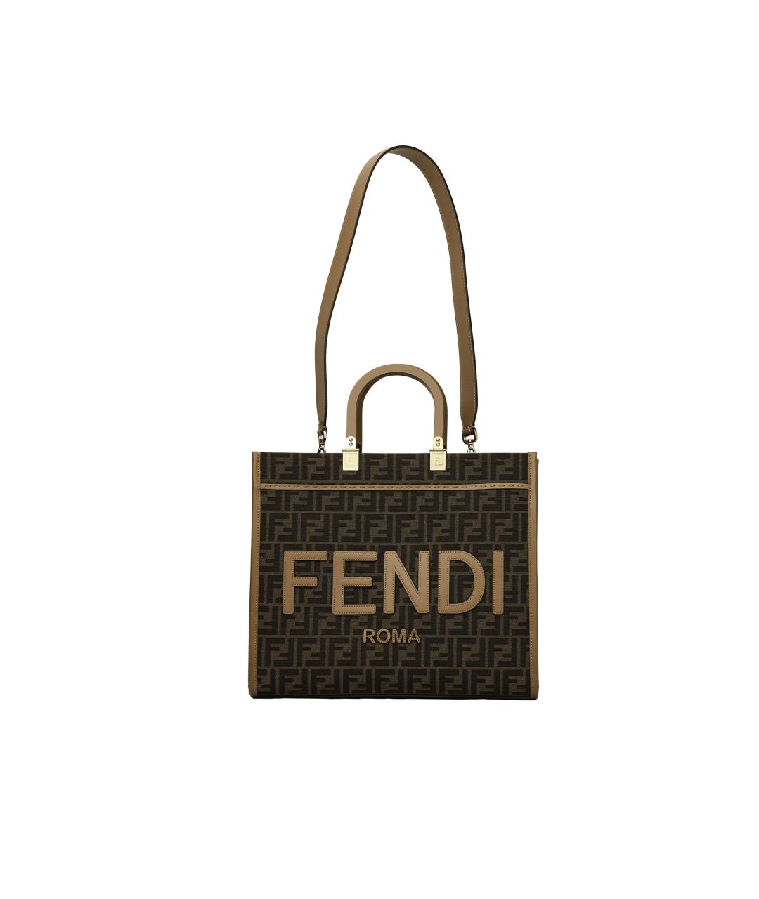 FENDI Коричневая тканевая сумка через плечо, фото 2