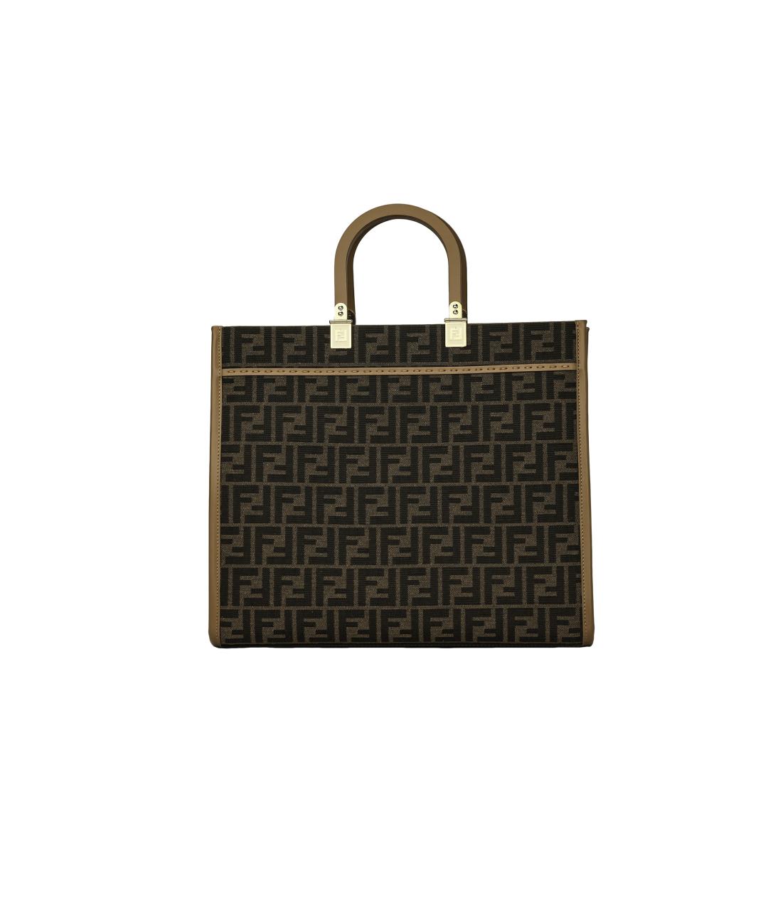 FENDI Коричневая тканевая сумка через плечо, фото 4