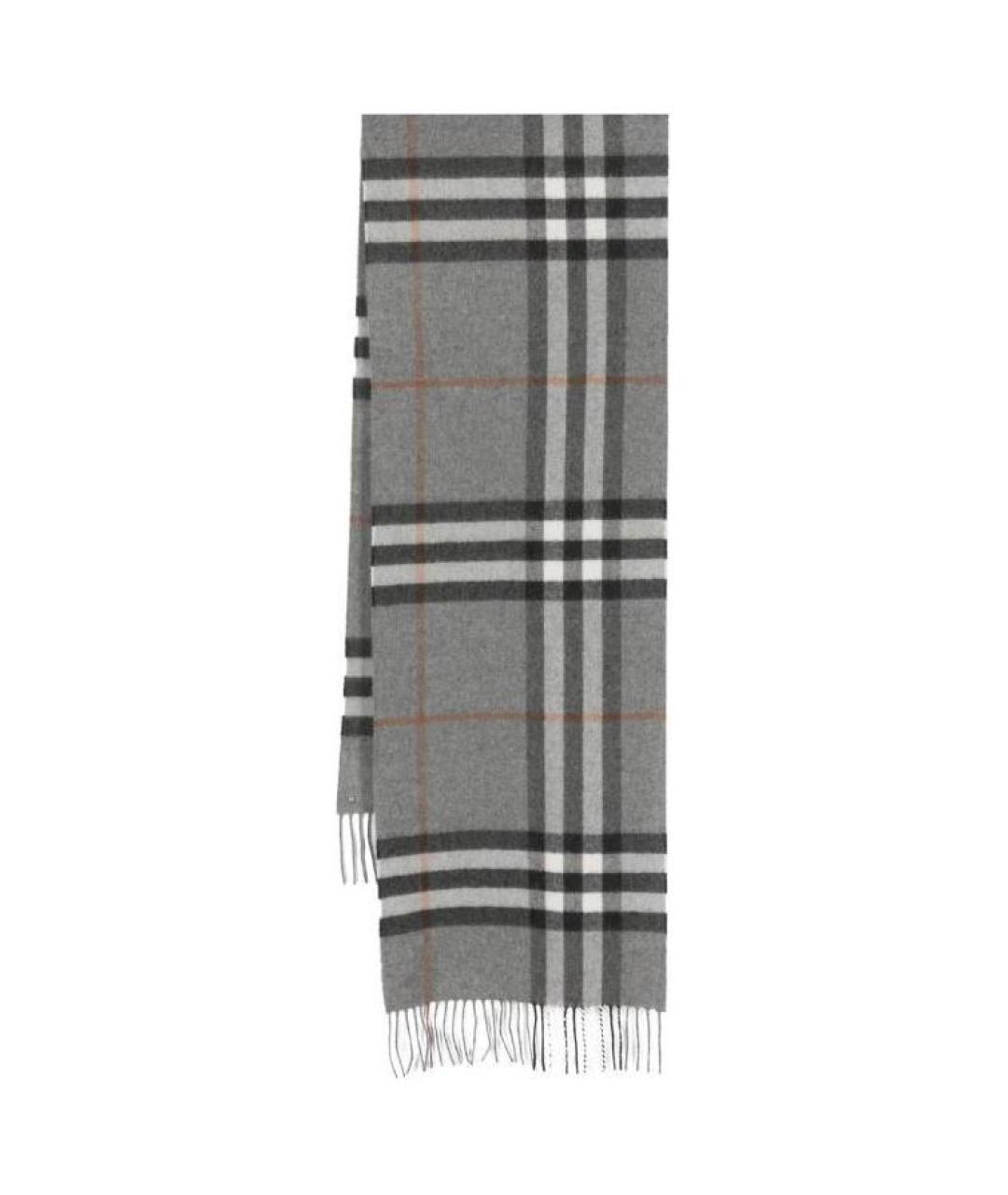 BURBERRY Серый кашемировый шарф, фото 1