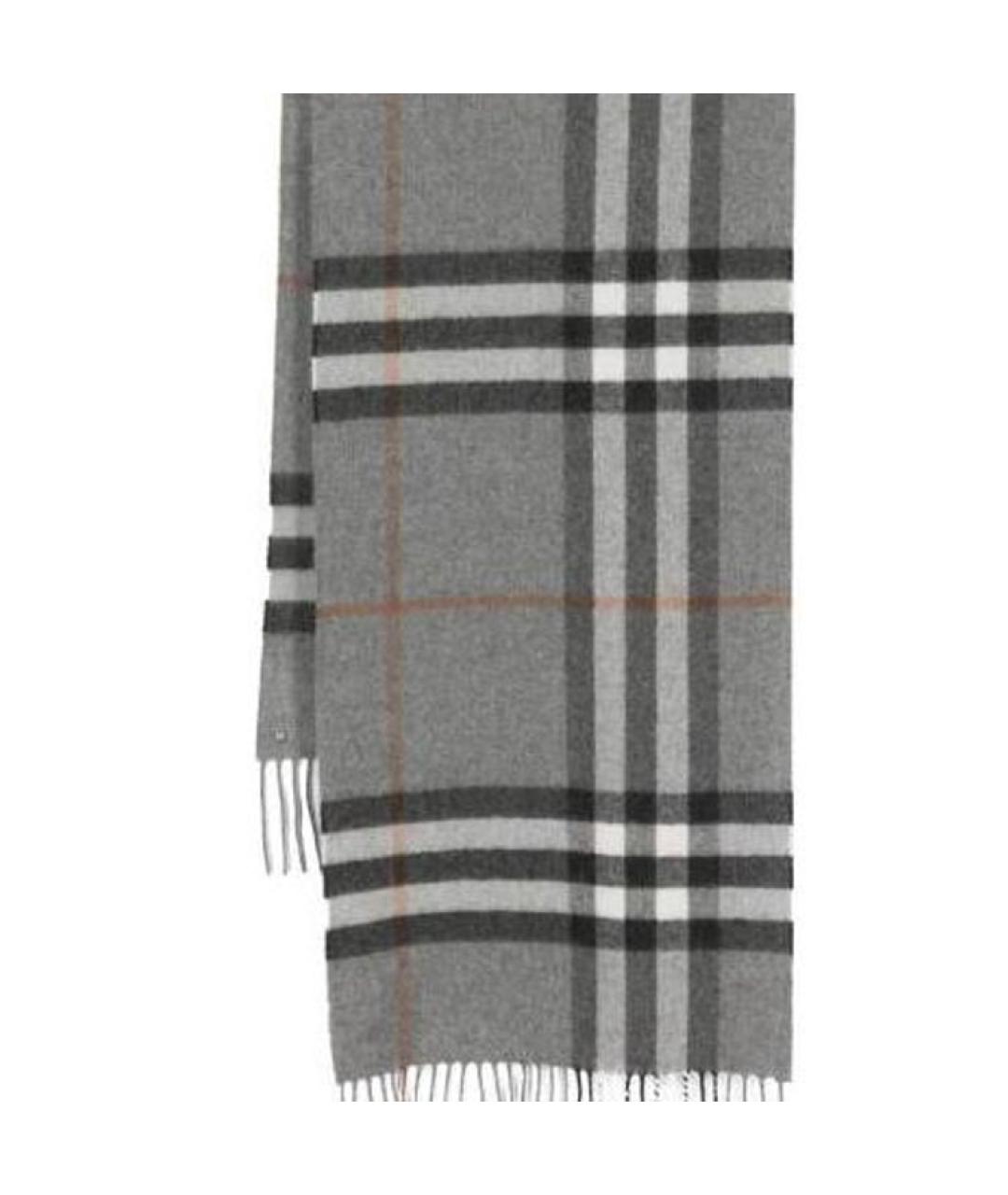 BURBERRY Серый кашемировый шарф, фото 3