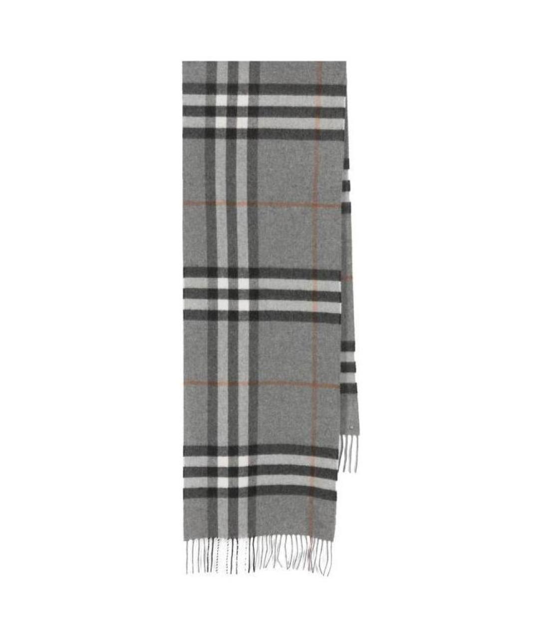 BURBERRY Серый кашемировый шарф, фото 2
