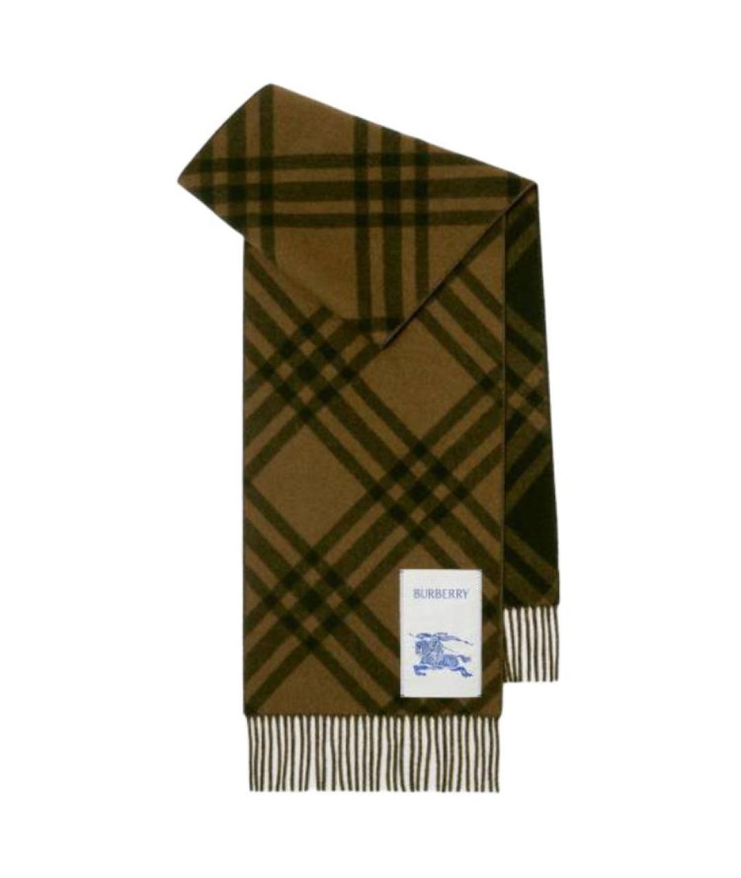 BURBERRY Коричневый кашемировый шарф, фото 1