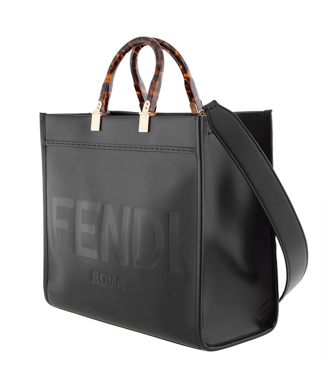 FENDI Черная кожаная сумка через плечо, фото 2