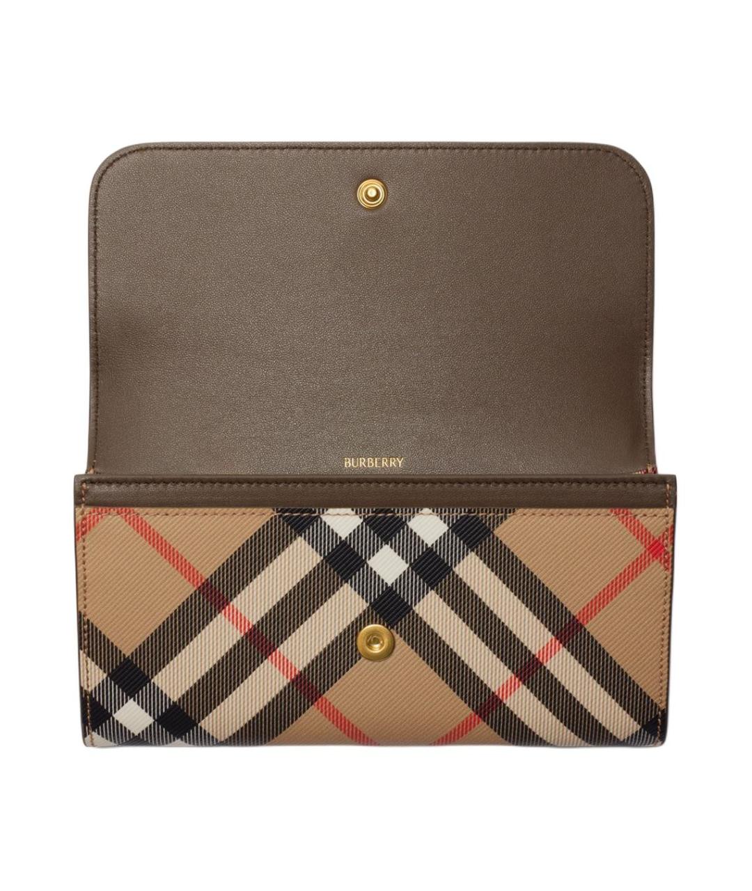 BURBERRY Бежевый кожаный кошелек, фото 3