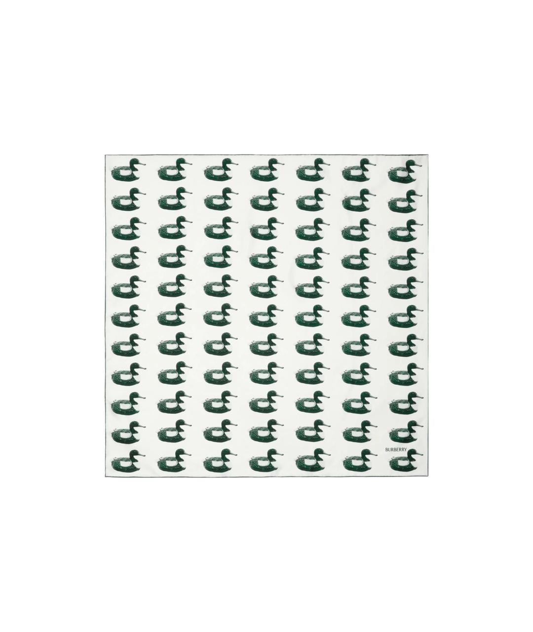 BURBERRY Белый шелковый шарф, фото 3