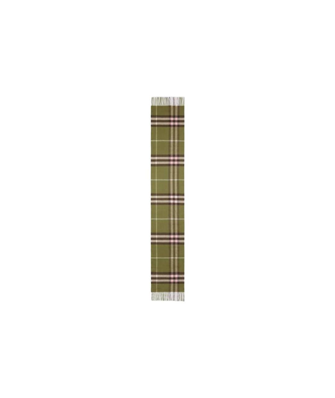 BURBERRY Зеленый кашемировый шарф, фото 2