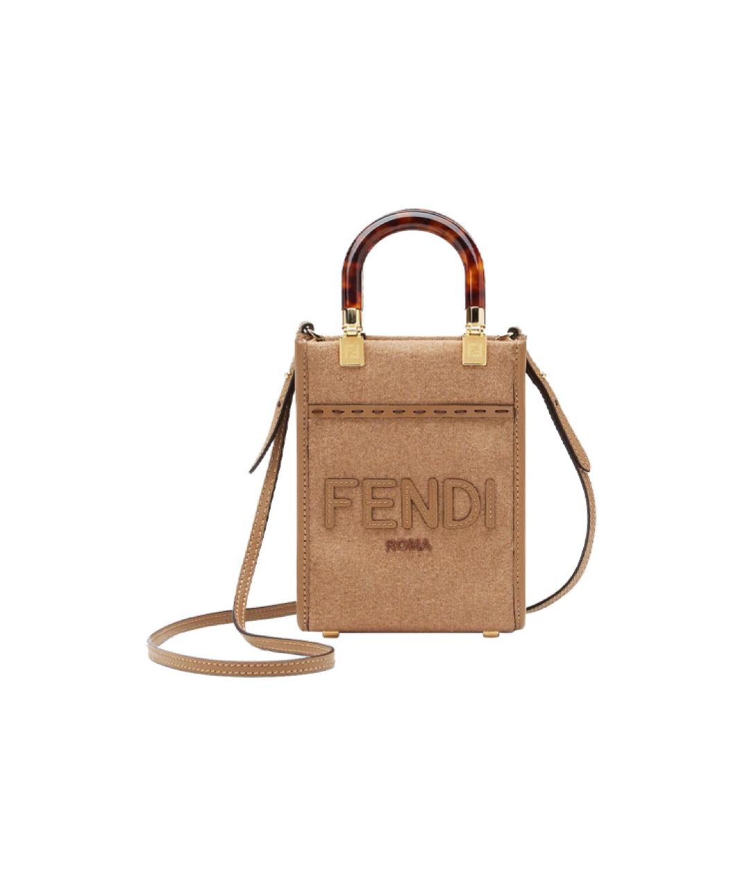 FENDI Коричневая шерстяная сумка через плечо, фото 1