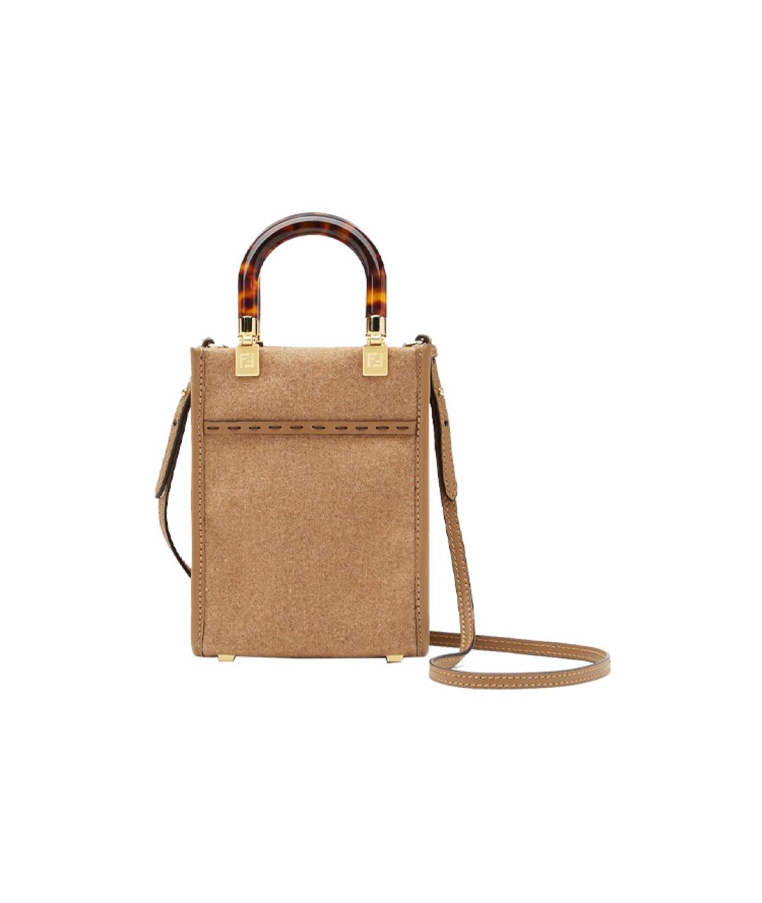 FENDI Коричневая шерстяная сумка через плечо, фото 3