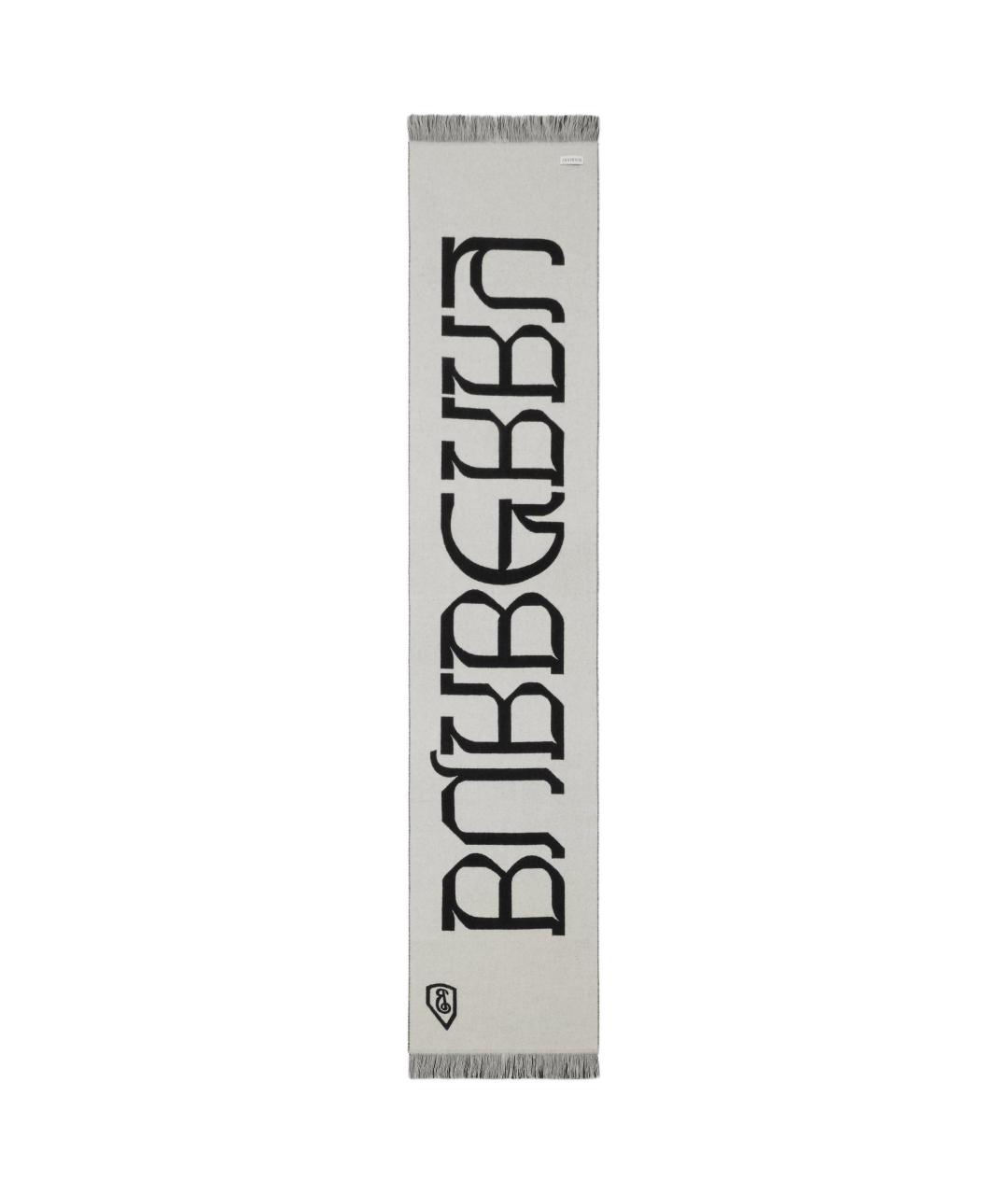 BURBERRY Черный шерстяной шарф, фото 2