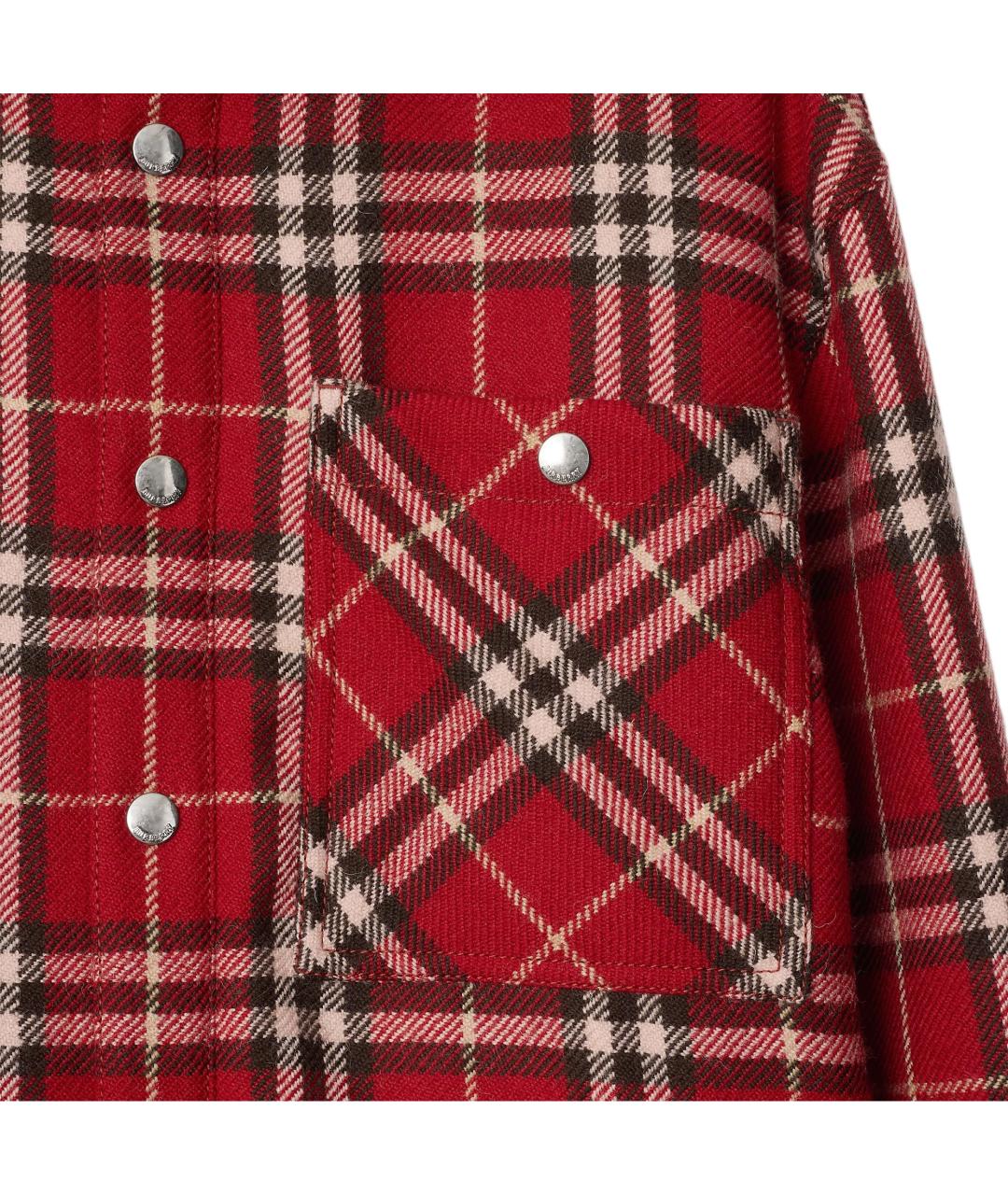 BURBERRY Красная шерстяная рубашка, фото 4