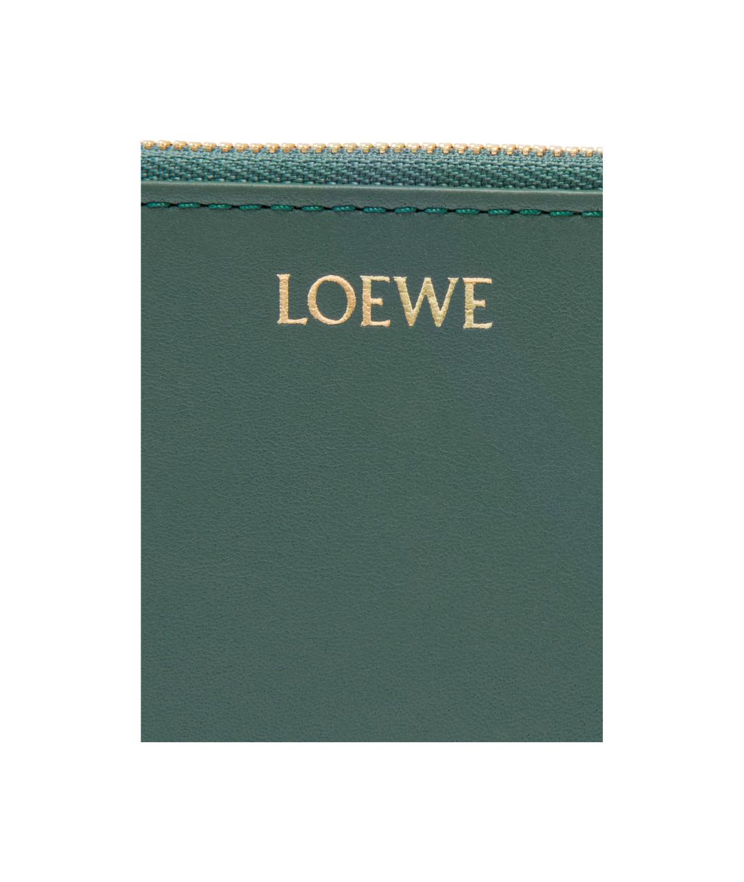 LOEWE Зеленый кожаный кардхолдер, фото 4
