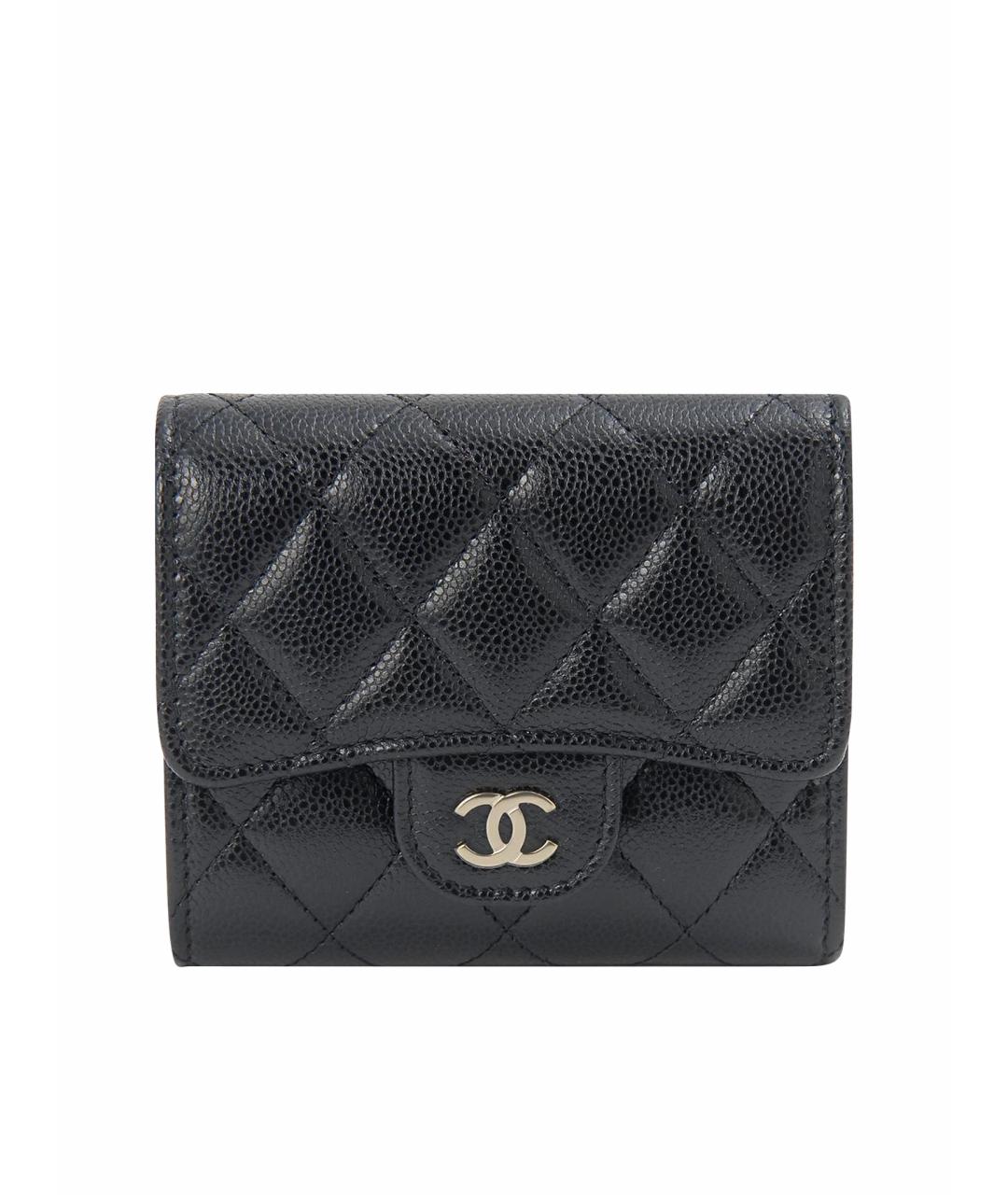 CHANEL Черный кожаный кошелек, фото 1