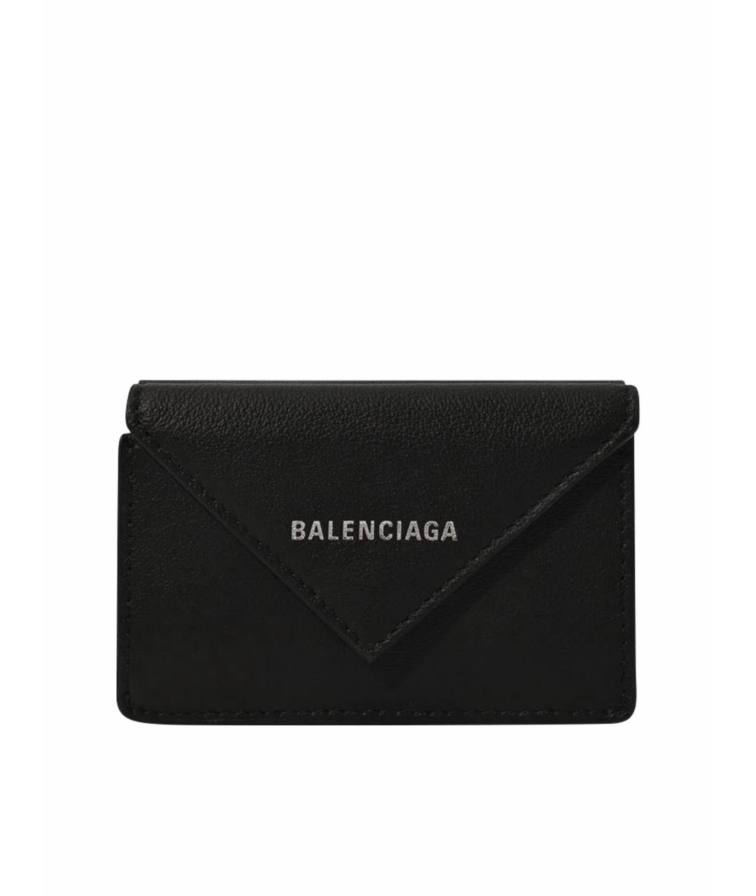 BALENCIAGA Черный кожаный кошелек, фото 1