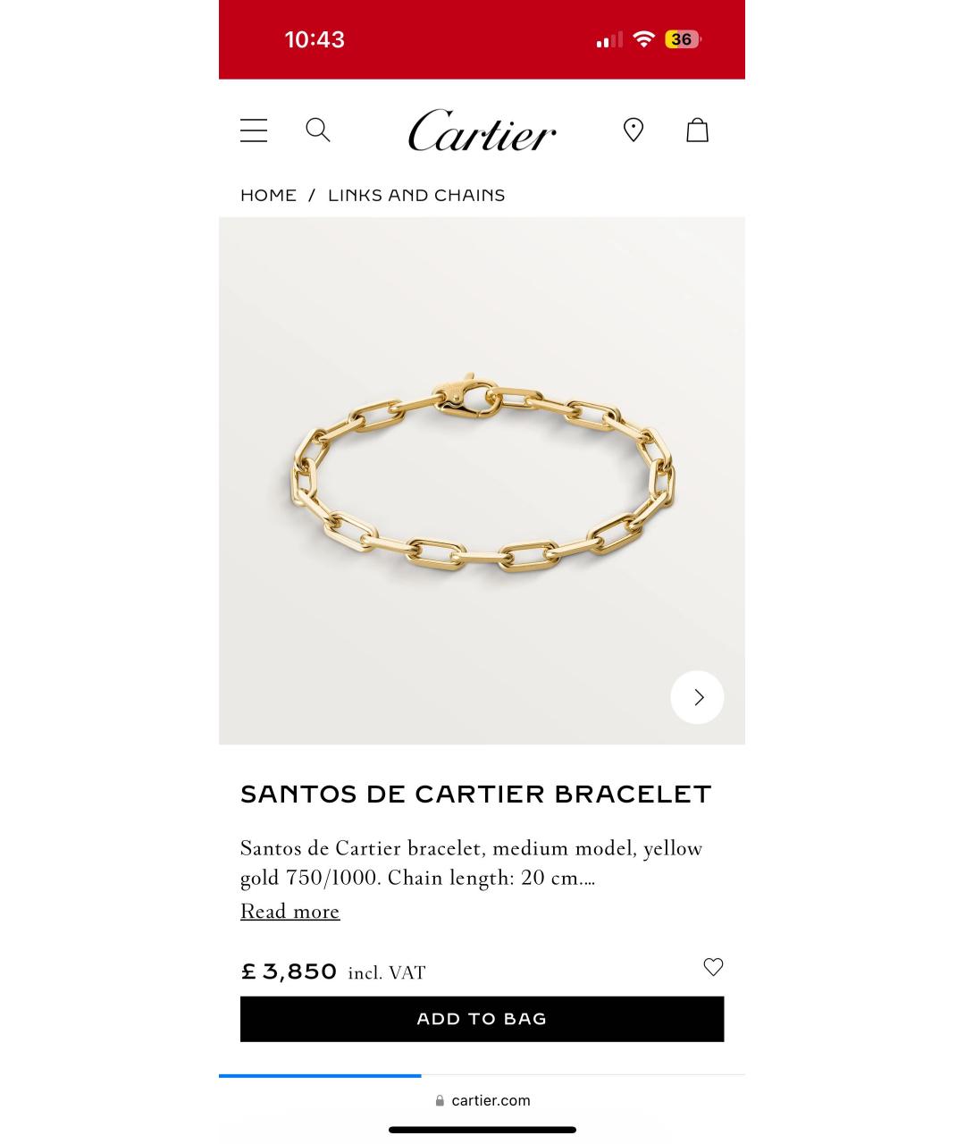 CARTIER Желтый браслет из желтого золота, фото 4