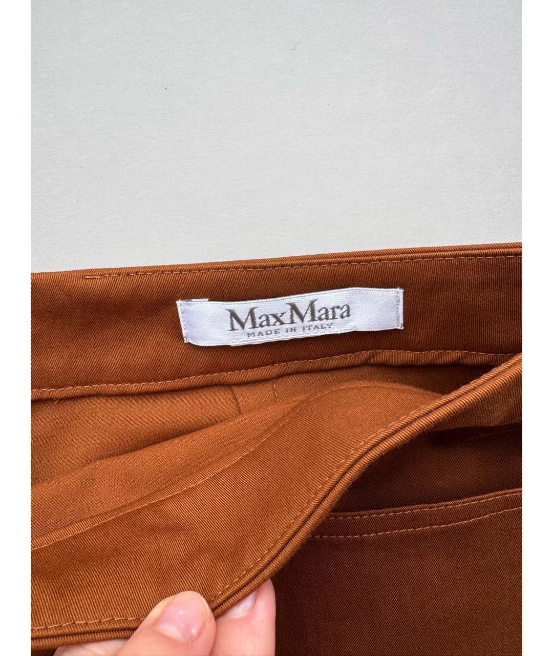 MAX MARA Коричневые хлопко-эластановые шорты, фото 4