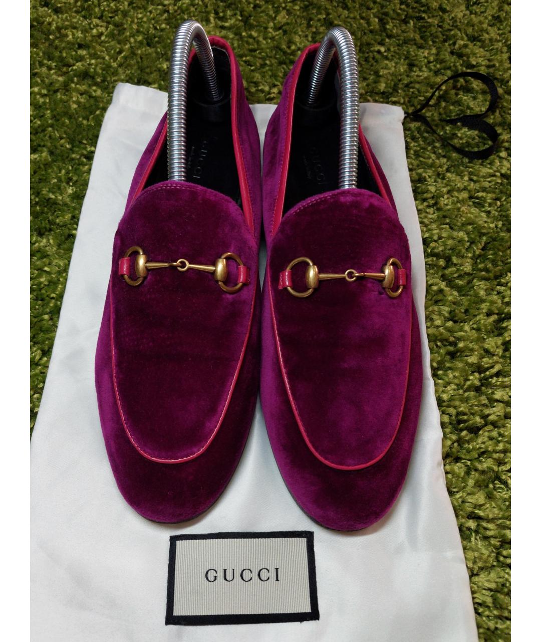 GUCCI Фуксия бархатные лоферы, фото 2