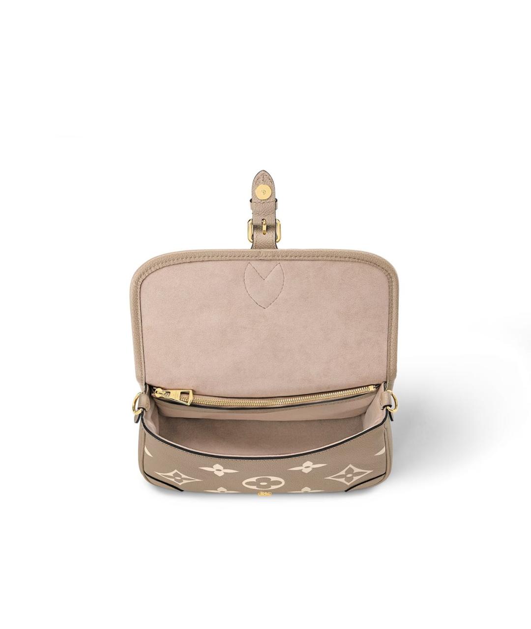 LOUIS VUITTON Бежевая кожаная сумка через плечо, фото 4