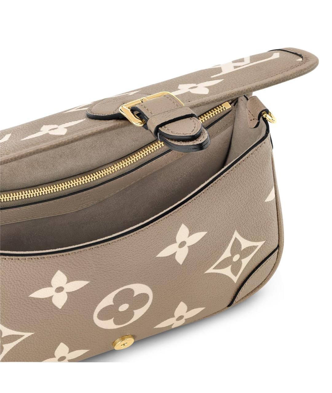 LOUIS VUITTON Бежевая кожаная сумка через плечо, фото 5