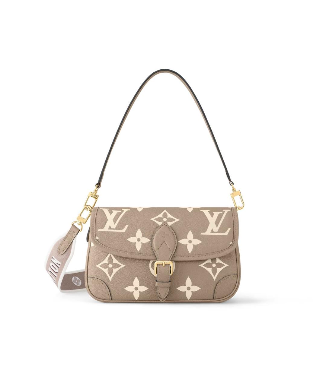 LOUIS VUITTON Бежевая кожаная сумка через плечо, фото 8