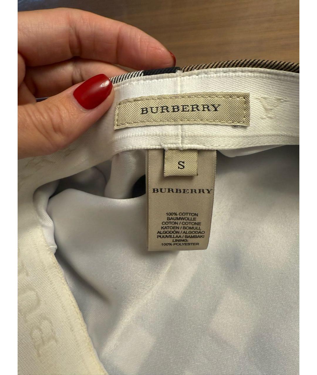 BURBERRY Бежевая хлопковая кепка, фото 4