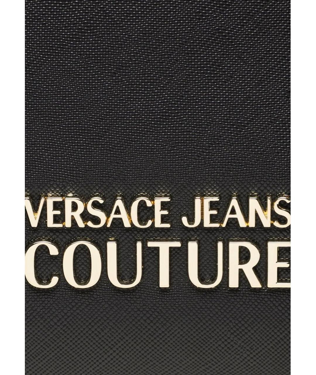 VERSACE JEANS COUTURE Черная сумка тоут из искусственной кожи, фото 5