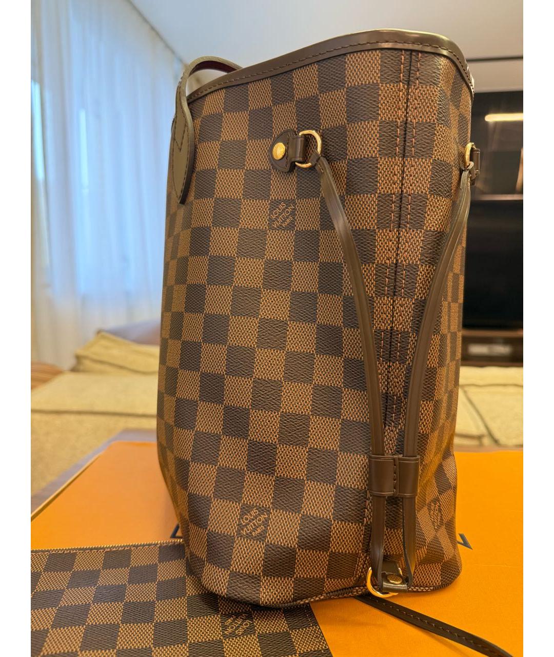 LOUIS VUITTON Коричневая кожаная сумка тоут, фото 2