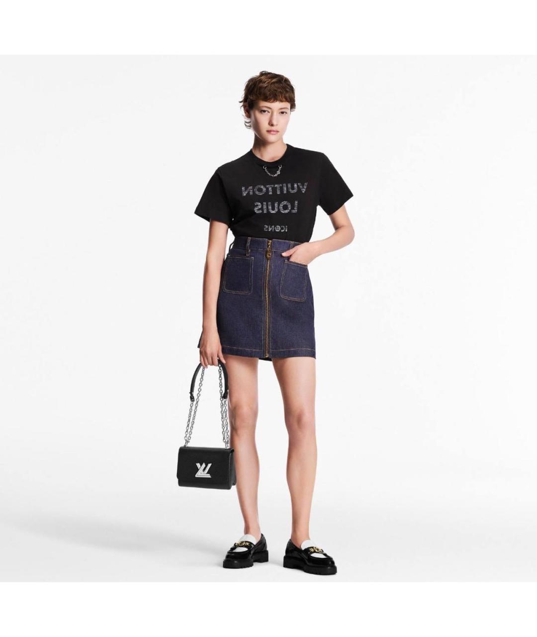 LOUIS VUITTON Черная хлопковая футболка, фото 5