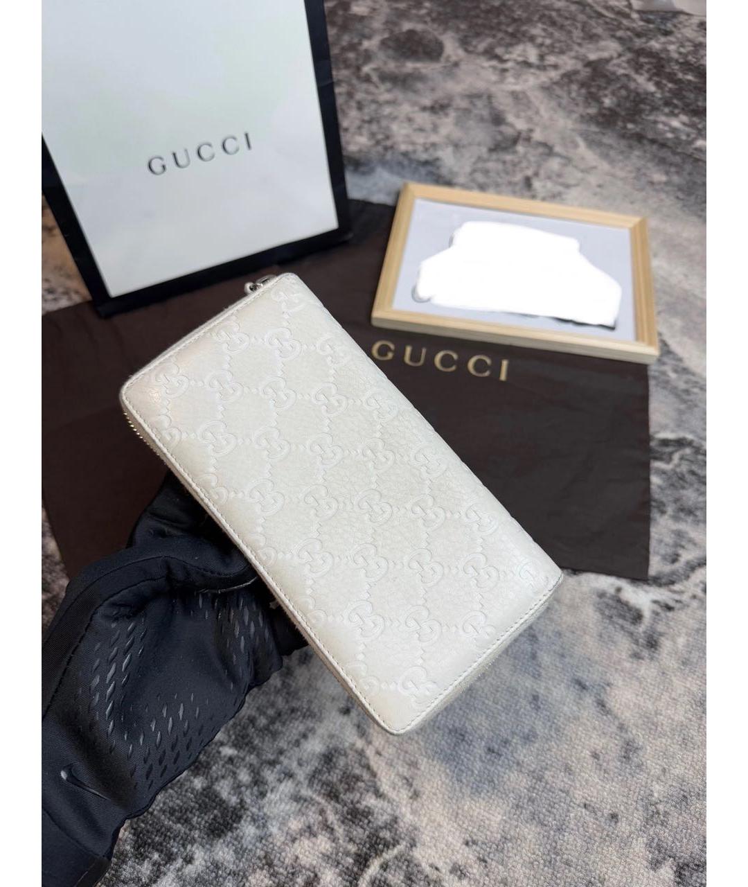 GUCCI Белый кожаный кошелек, фото 3