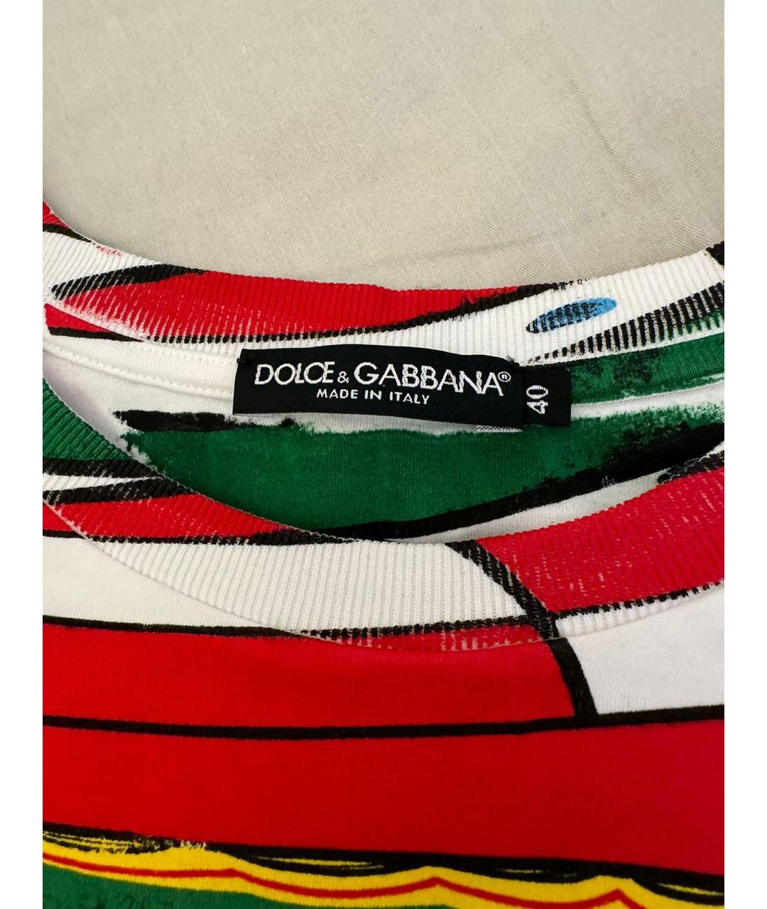 DOLCE&GABBANA Белая хлопковая футболка, фото 4