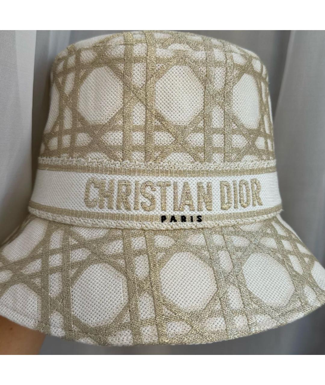 CHRISTIAN DIOR Бежевая хлопковая панама, фото 7