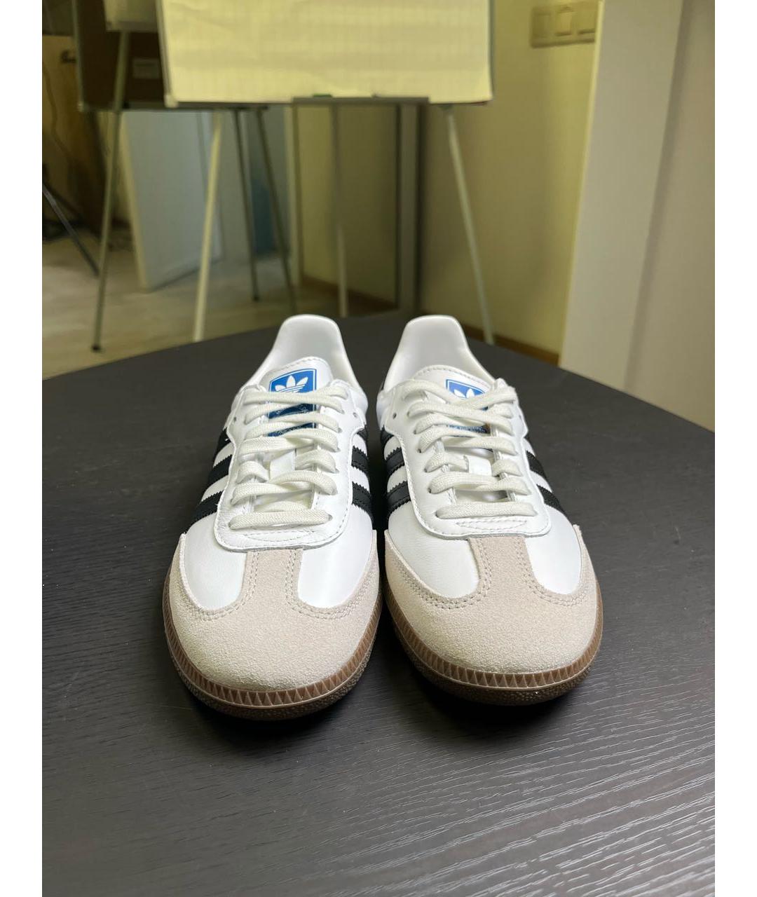 ADIDAS Белые кожаные кеды, фото 2