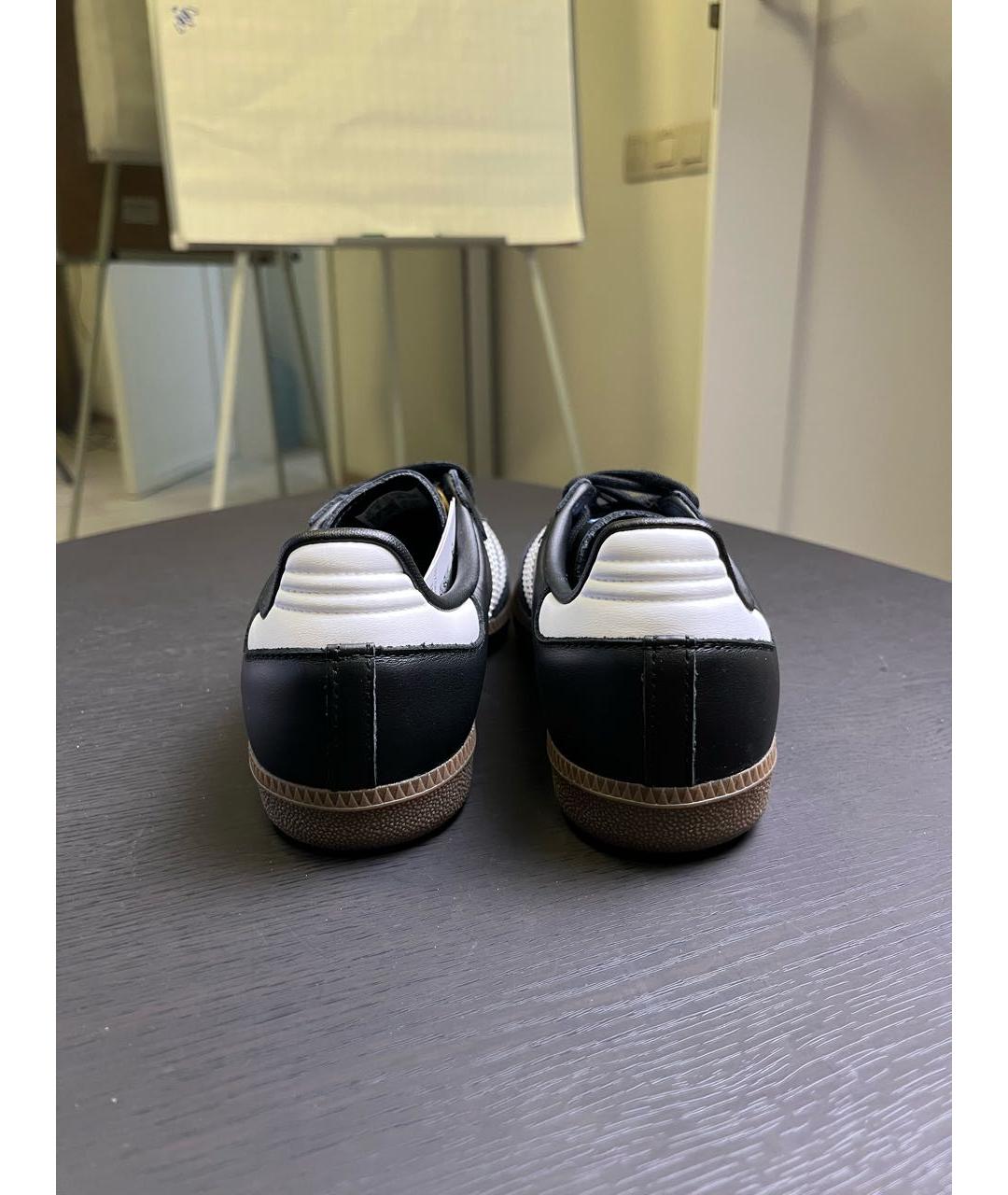 ADIDAS Черные кожаные низкие кроссовки / кеды, фото 4