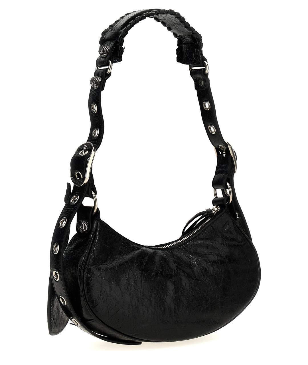 BALENCIAGA Черная кожаная сумка через плечо, фото 2