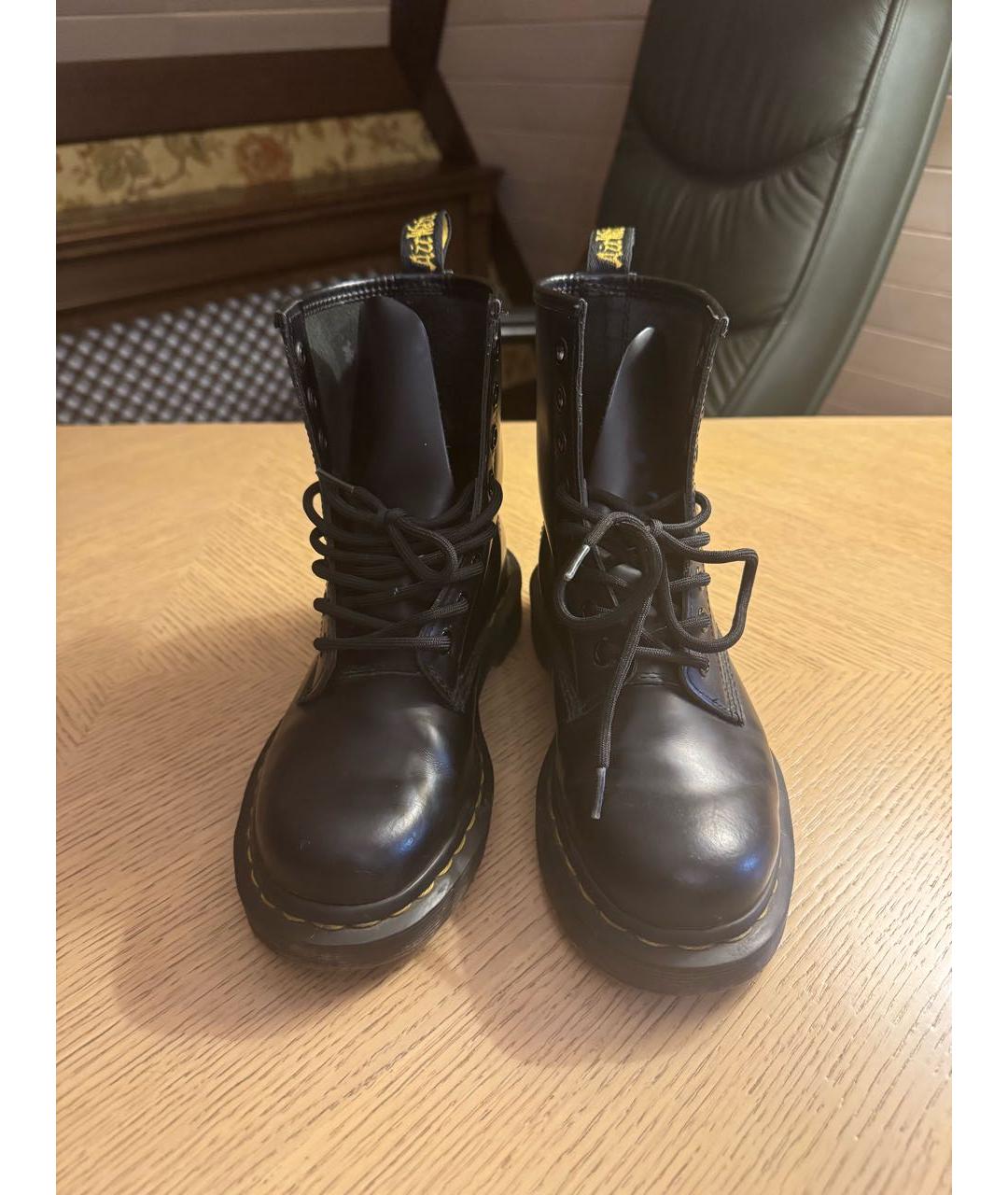 DR. MARTENS Черные кожаные ботинки, фото 2