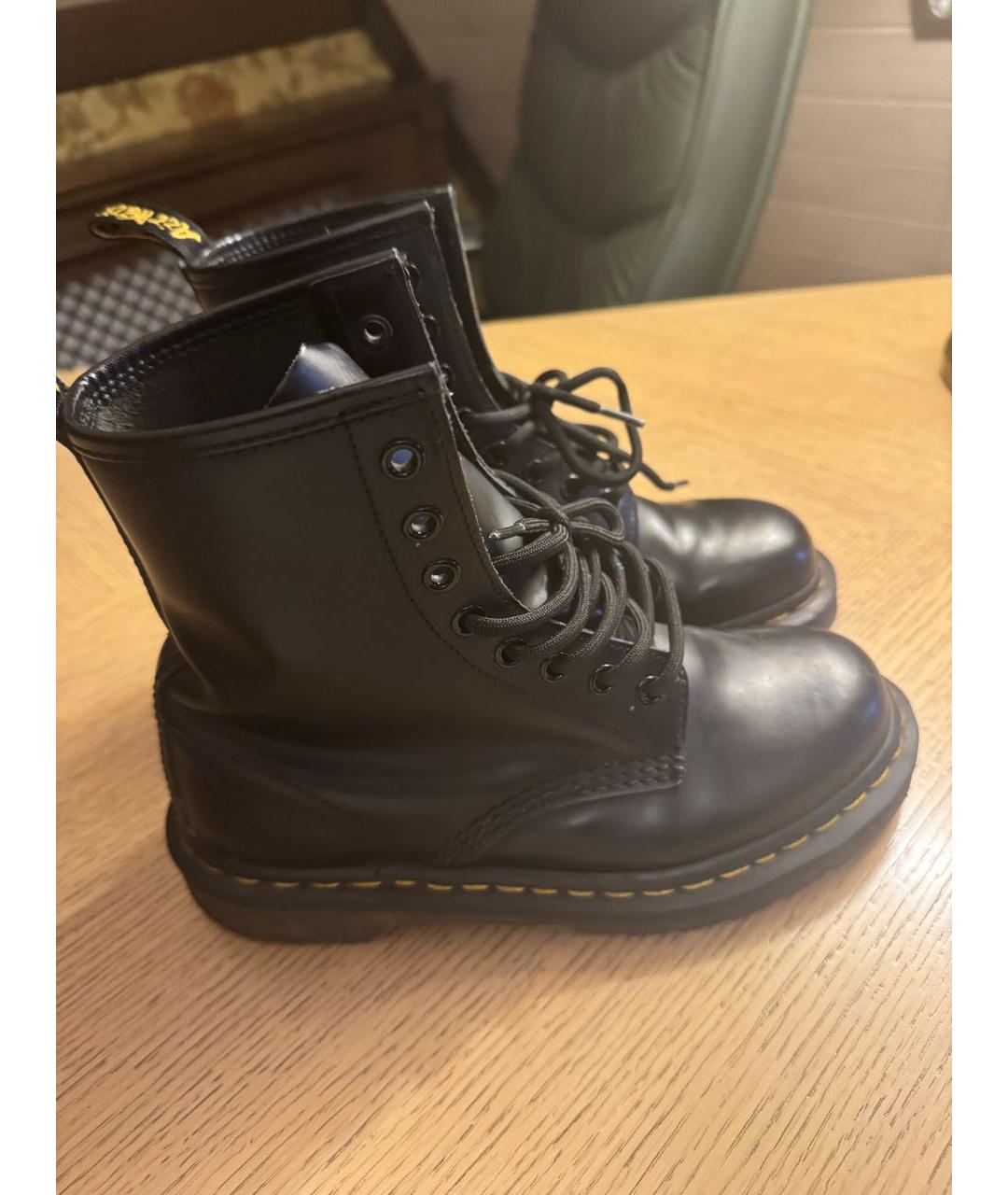 DR. MARTENS Черные кожаные ботинки, фото 8