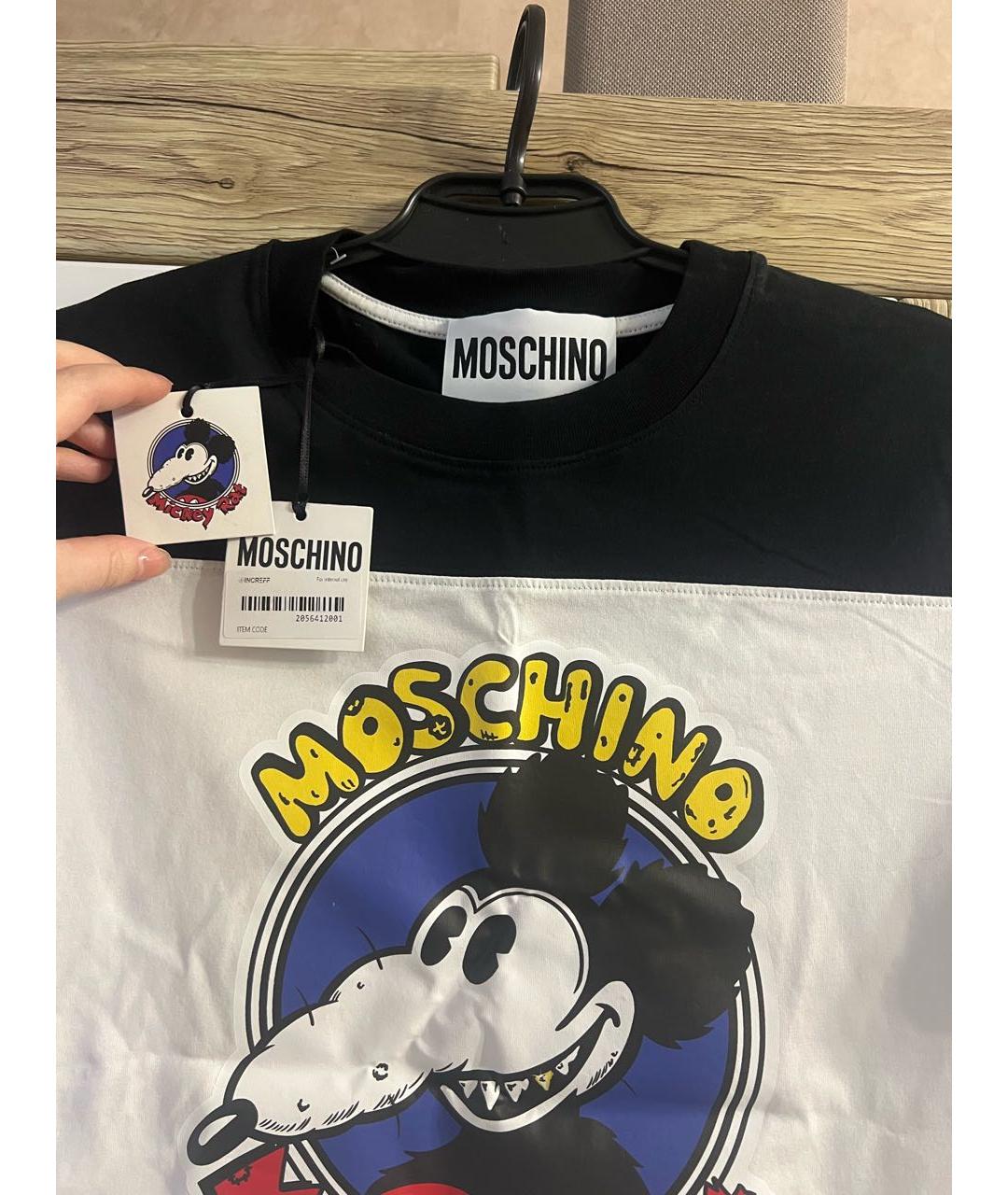 MOSCHINO Белая хлопковая футболка, фото 3