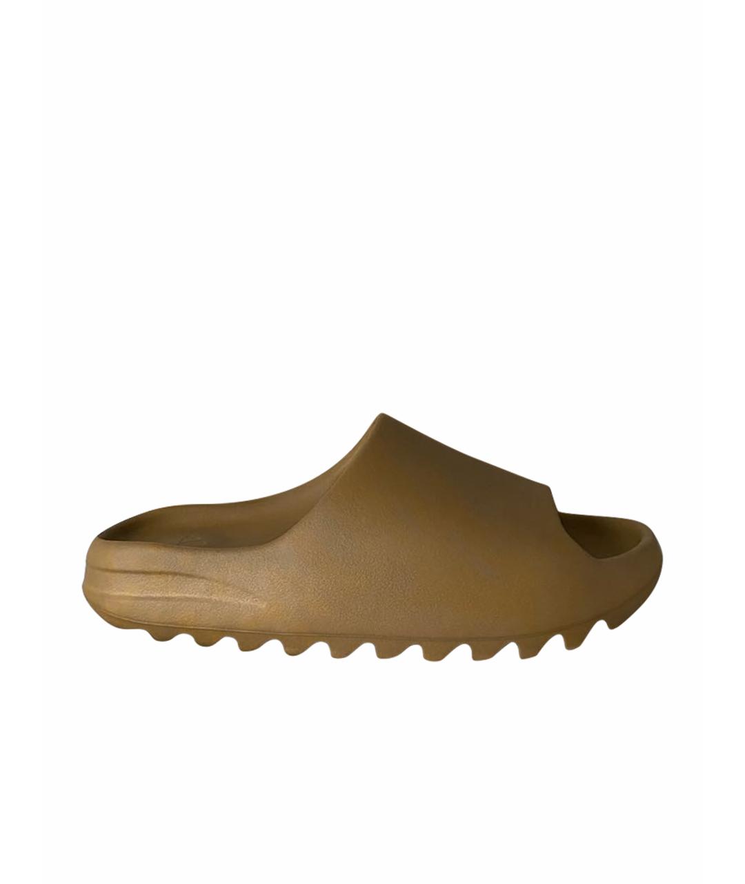 ADIDAS YEEZY Коричневые текстильные низкие кроссовки / кеды, фото 1