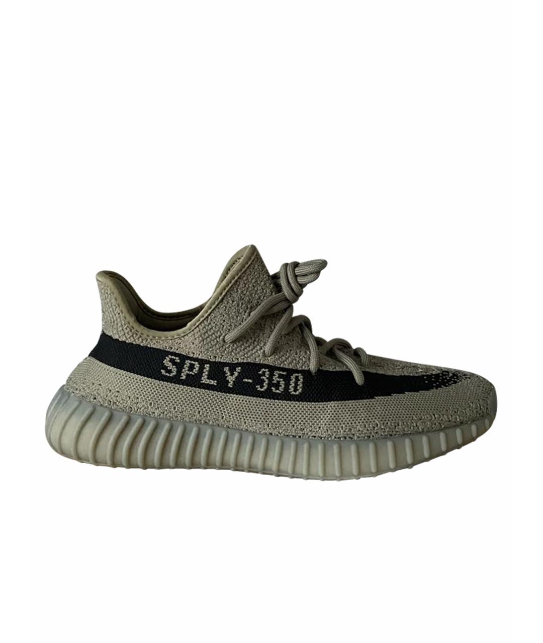 ADIDAS YEEZY Серые текстильные низкие кроссовки / кеды, фото 1