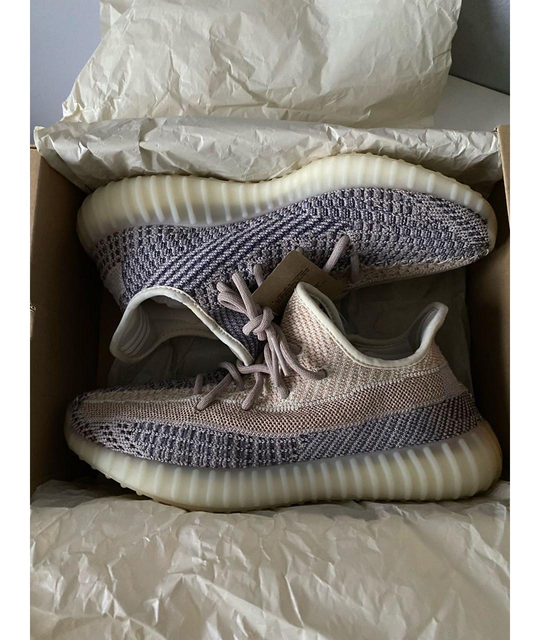 ADIDAS YEEZY Серые текстильные низкие кроссовки / кеды, фото 2