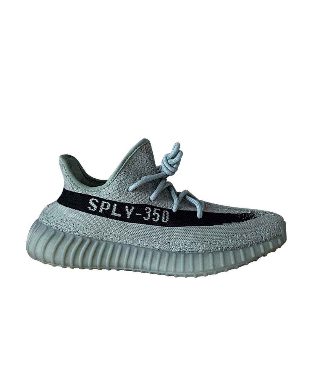 ADIDAS YEEZY Серые текстильные низкие кроссовки / кеды, фото 1