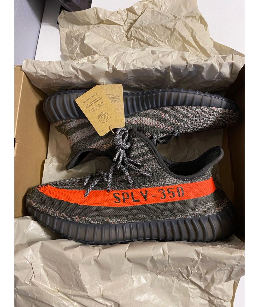 ADIDAS YEEZY Черные текстильные низкие кроссовки / кеды, фото 2