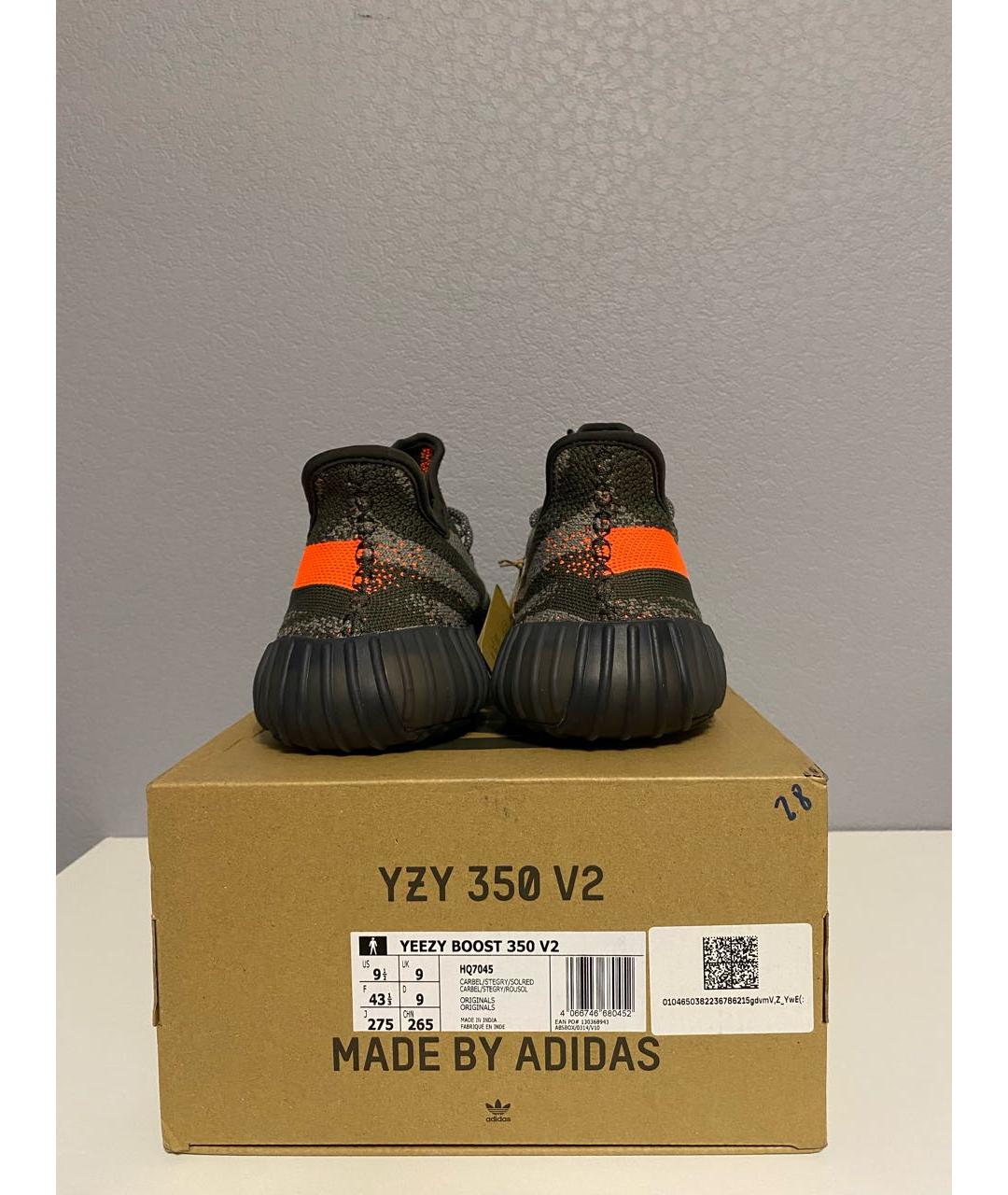 ADIDAS YEEZY Черные текстильные низкие кроссовки / кеды, фото 4