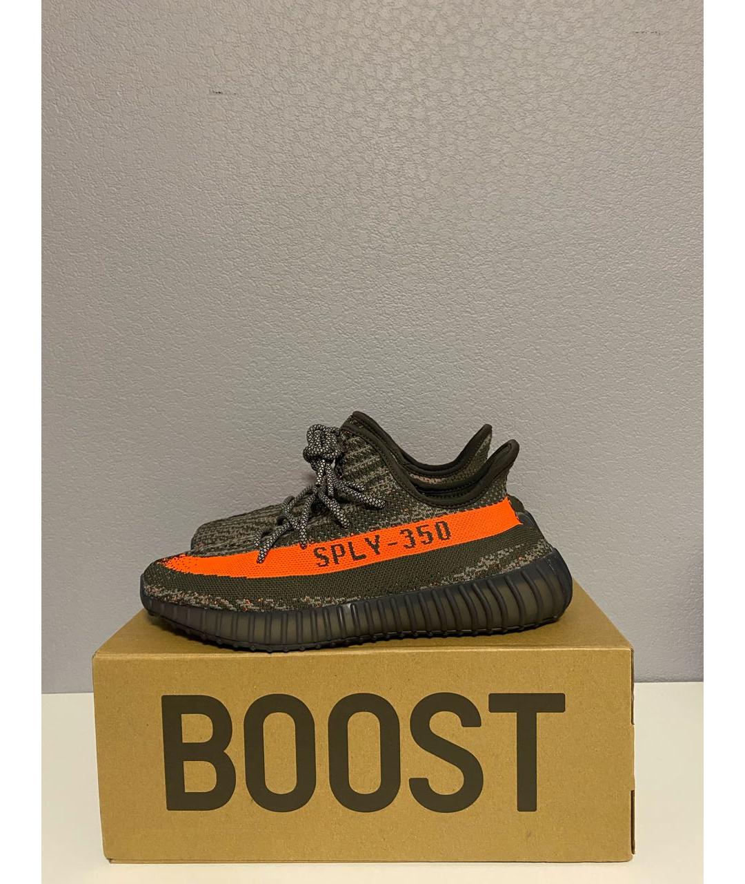 ADIDAS YEEZY Черные текстильные низкие кроссовки / кеды, фото 3