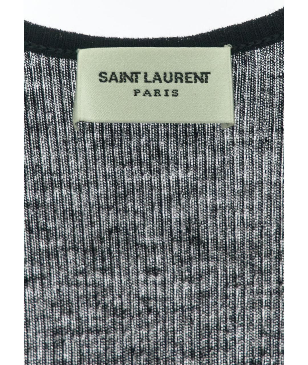 SAINT LAURENT Черная хлопковая майка, фото 3