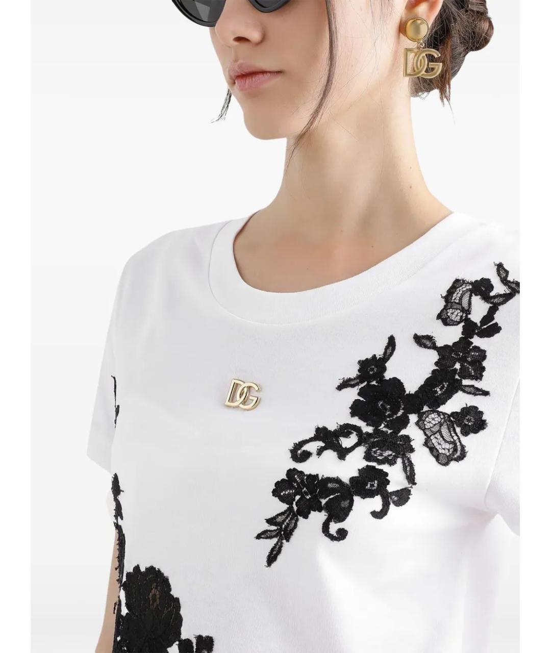 DOLCE&GABBANA Белая хлопковая футболка, фото 5